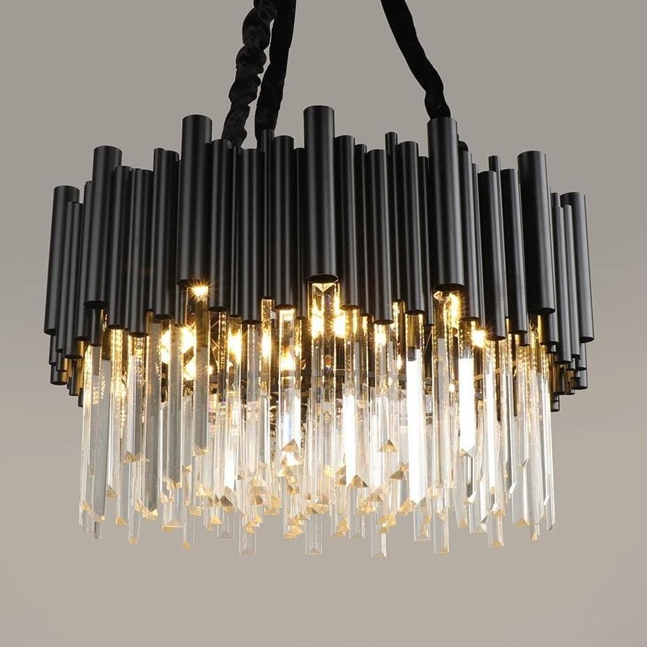 Riviko Midnight Radiance Round Crystal Chandelier - Background Shot