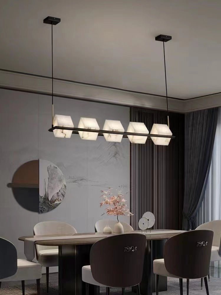 Alabaster Square Box Chandelier - Riviko