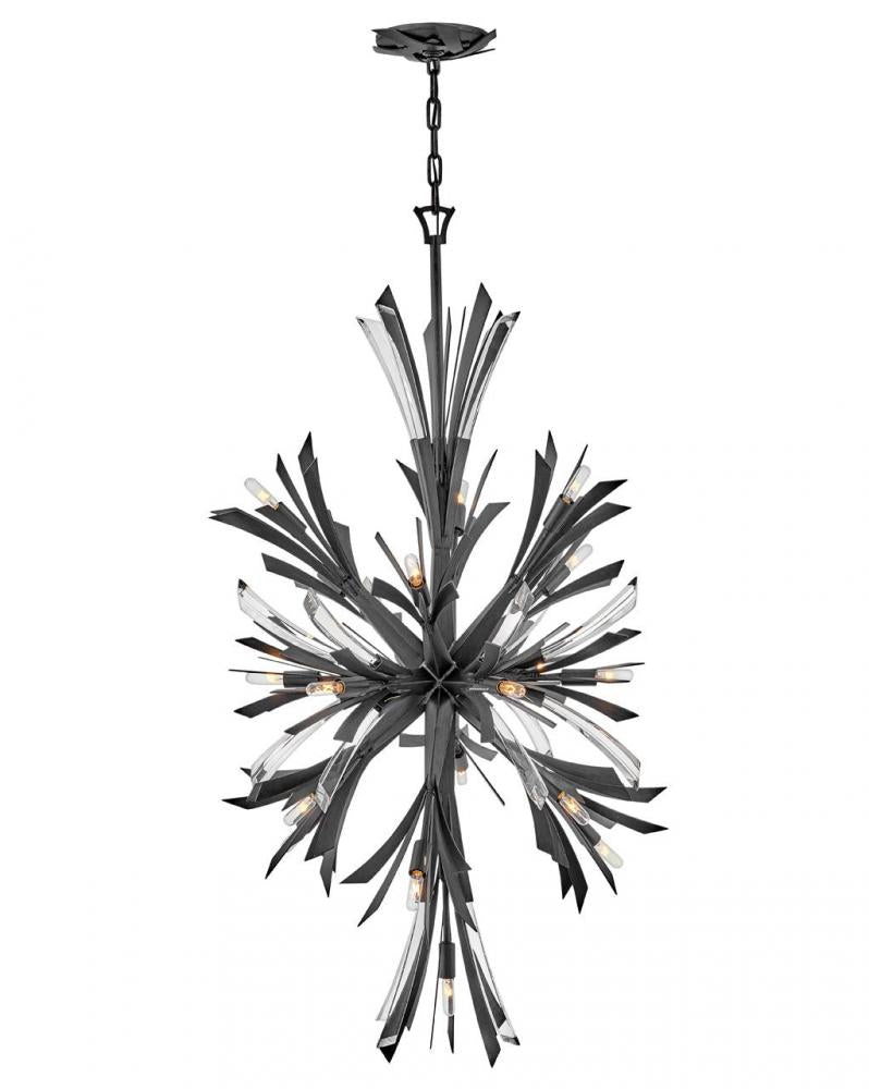 Riviko Celestial Sphere Orb Chandelier - dramatic American stairwell with soaring ceiling