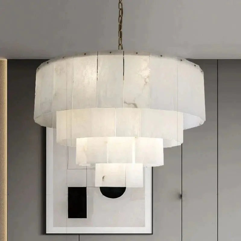 Alabaster Multi-Layer Modern Round Chandelier 31" Chandelier [product_tags] Fabtiko