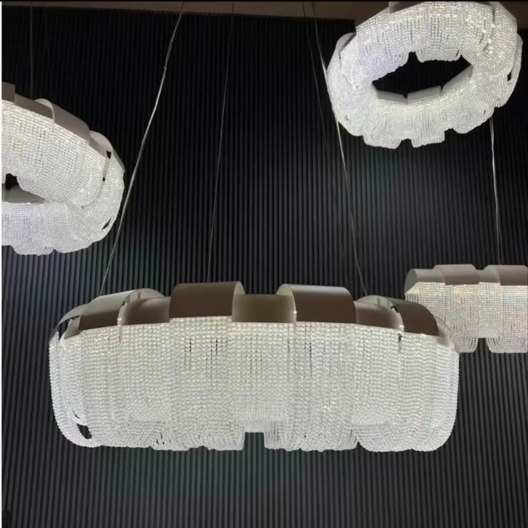 Modern Round Donut Crystal Chandelier