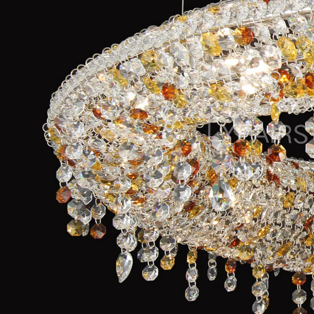Luxury Circle Colorful Crystal Chandelier
