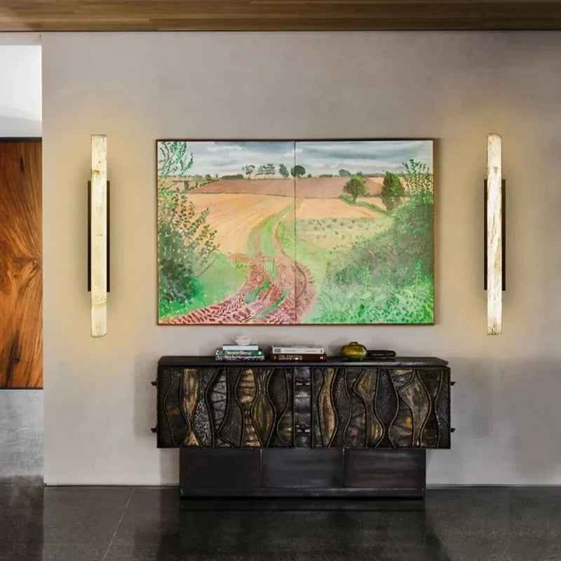Garron Modern Alabaster Linear Wall Sconce