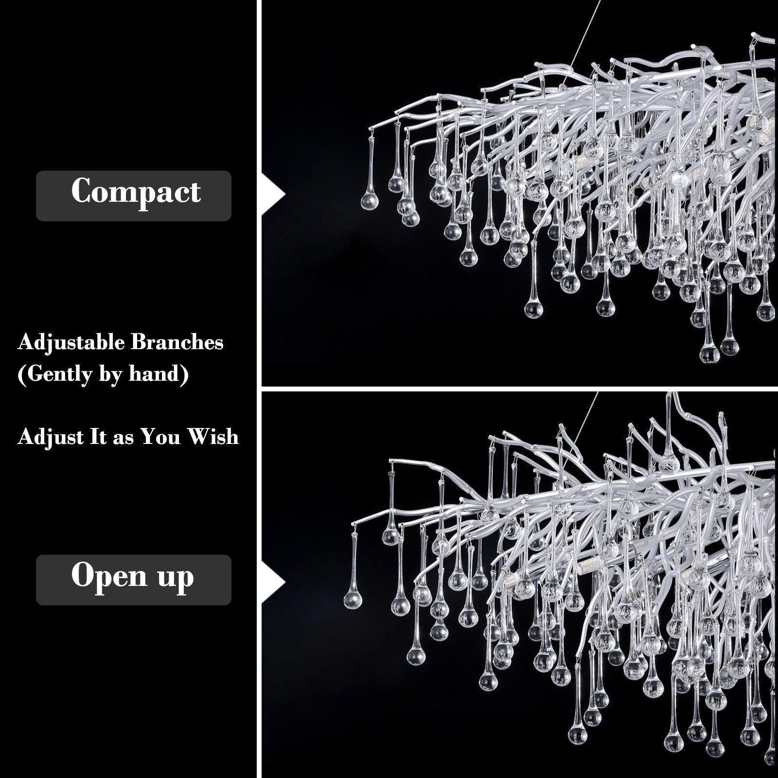 Riviko Veridian Branch Rectangle Chandelier - Background Shot