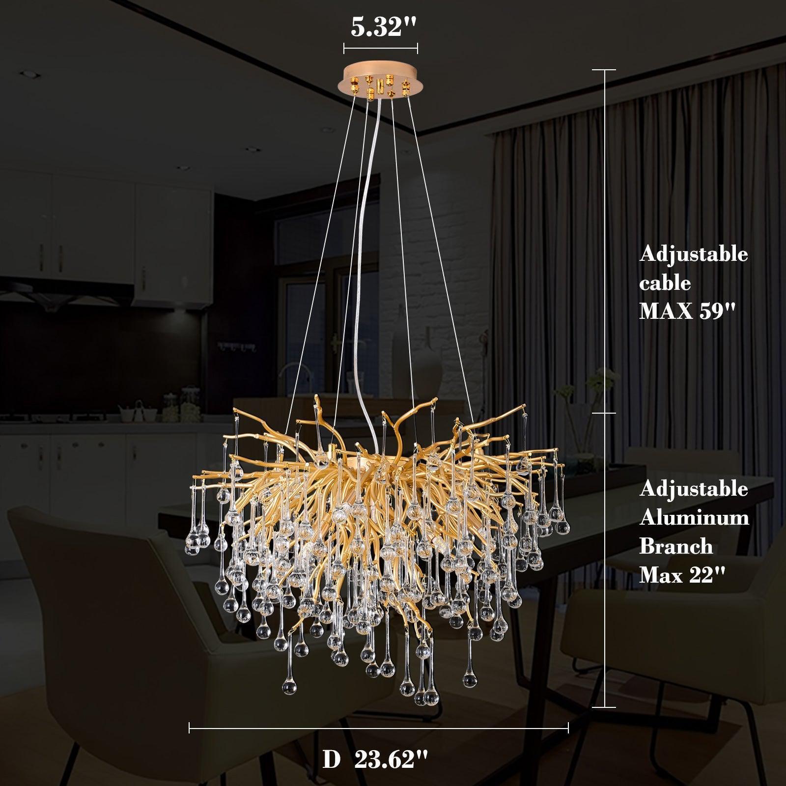 Riviko Veridian Bloom Branch Chandelier - Background Shot