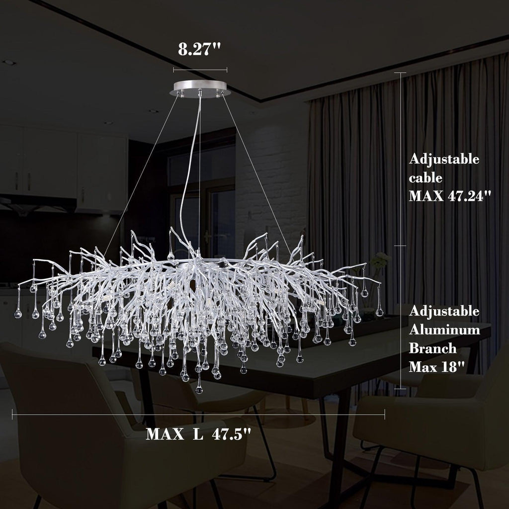 Riviko Veridian Branch Rectangle Chandelier - Background Shot