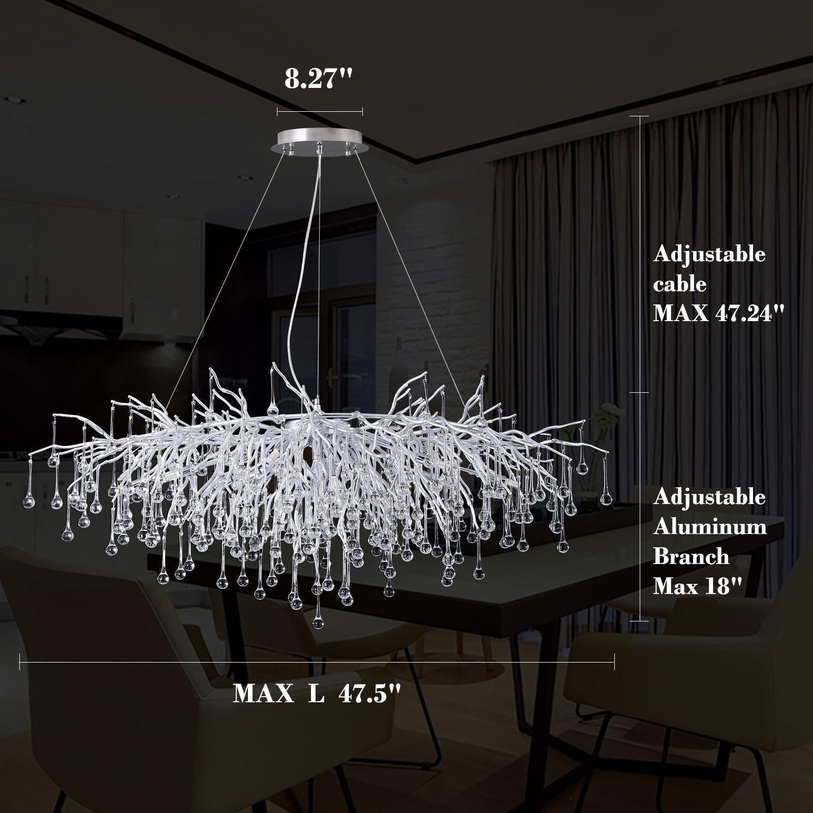 Riviko Veridian Branch Rectangle Chandelier - Background Shot