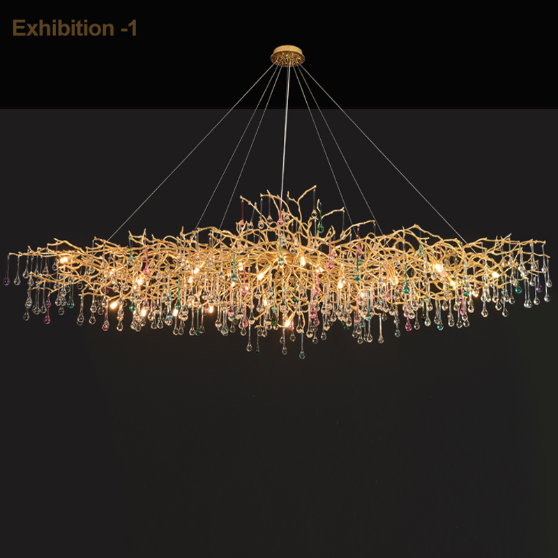 Riviko Veridian Bloom Branch Chandelier - Background Shot