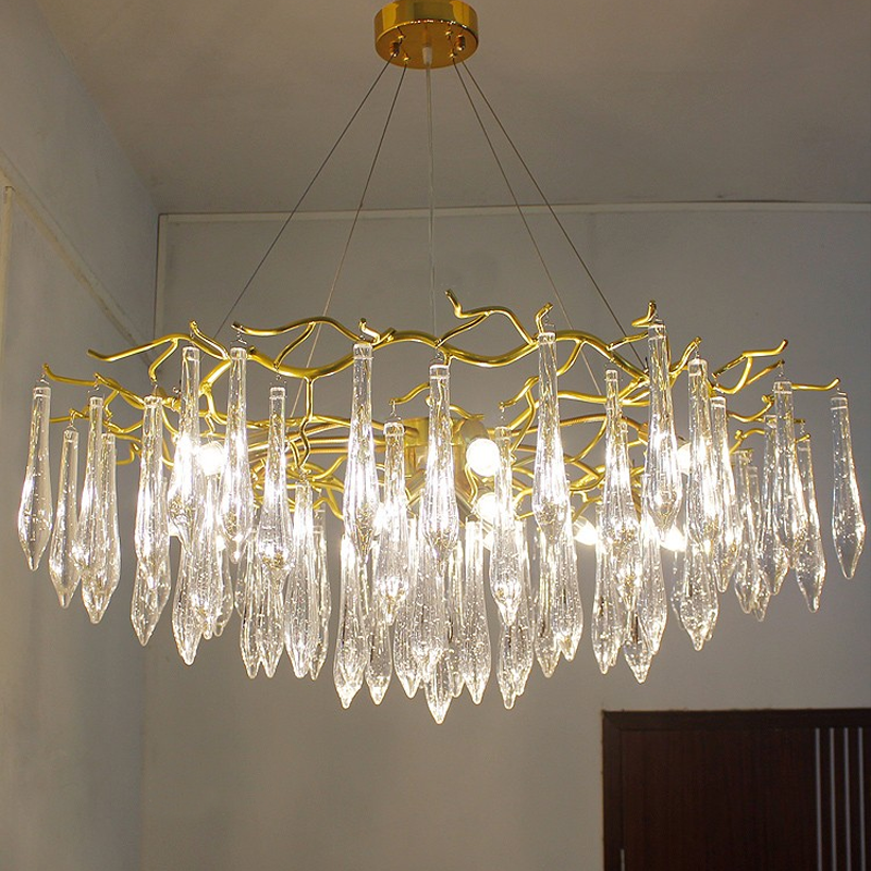 Riviko Veridian Branch Crystal Chandelier - Background Shot