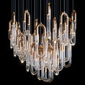 Gold Glass Loop Cluster Chandelier