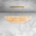 Cyra Clear Glass Tired Rectangular Chandelier 54"74"