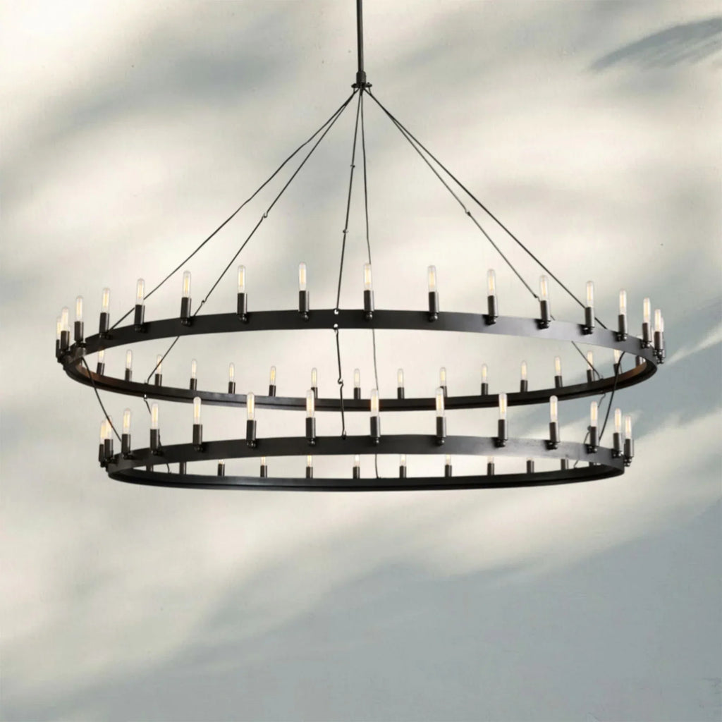 Celestine Vintage Filament 2-Tier Round Chandelier 63''