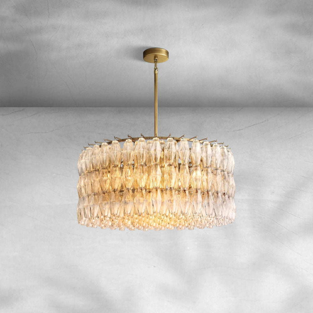 Cyra Clear Glass Round Chandelier 37"47"62"