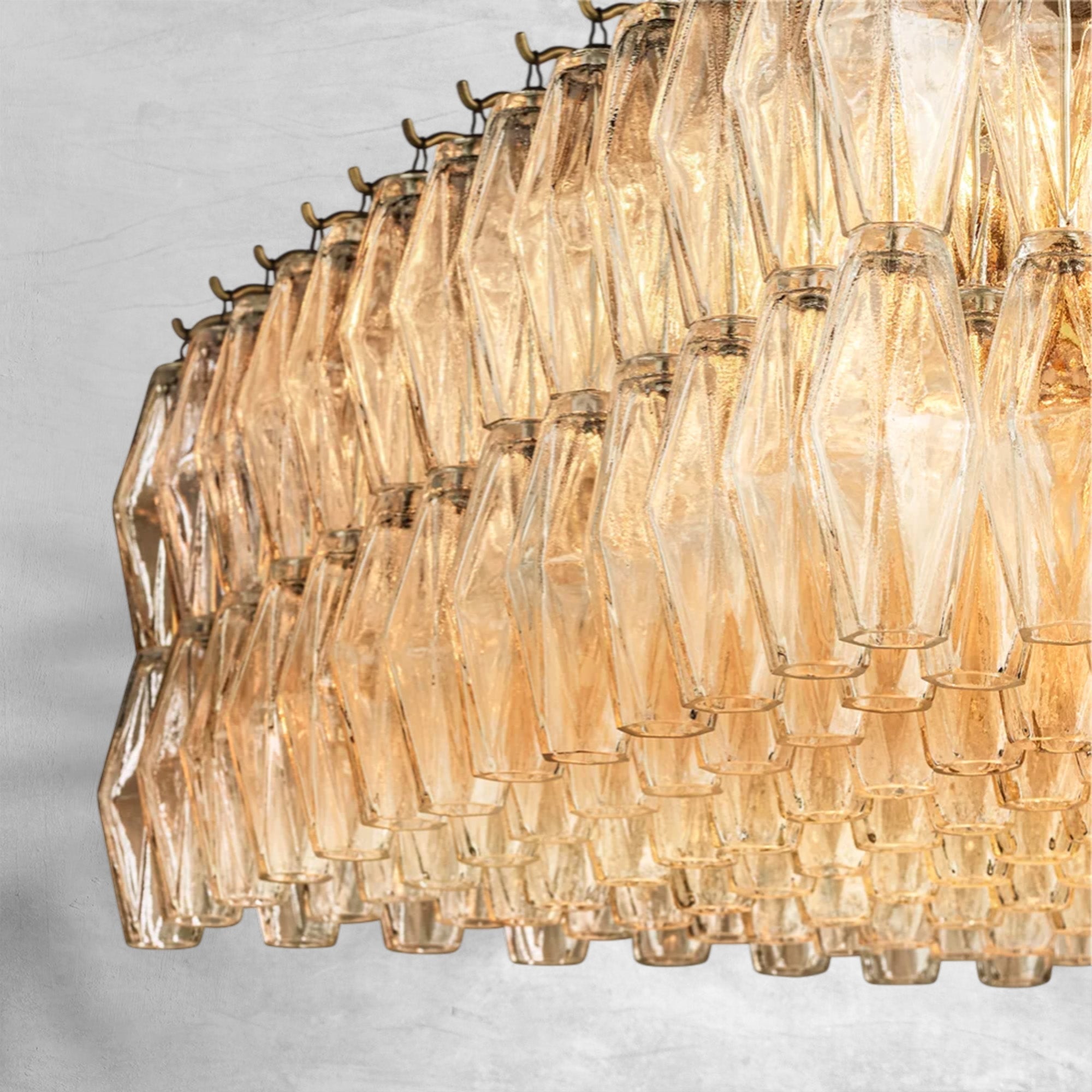 Cyra Glass Rectangular Chandelier 54"