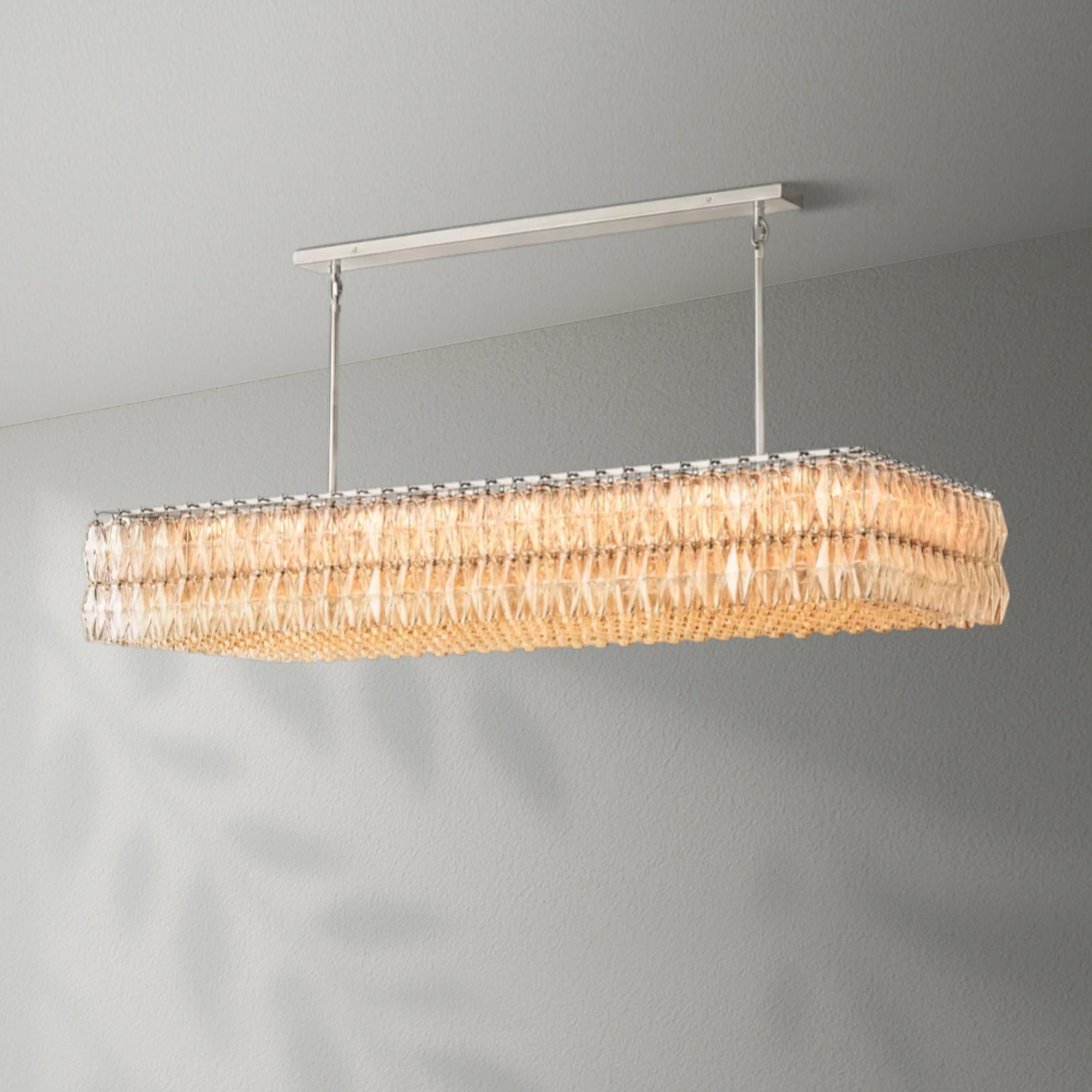Cyra Glass Rectangular Chandelier 74"