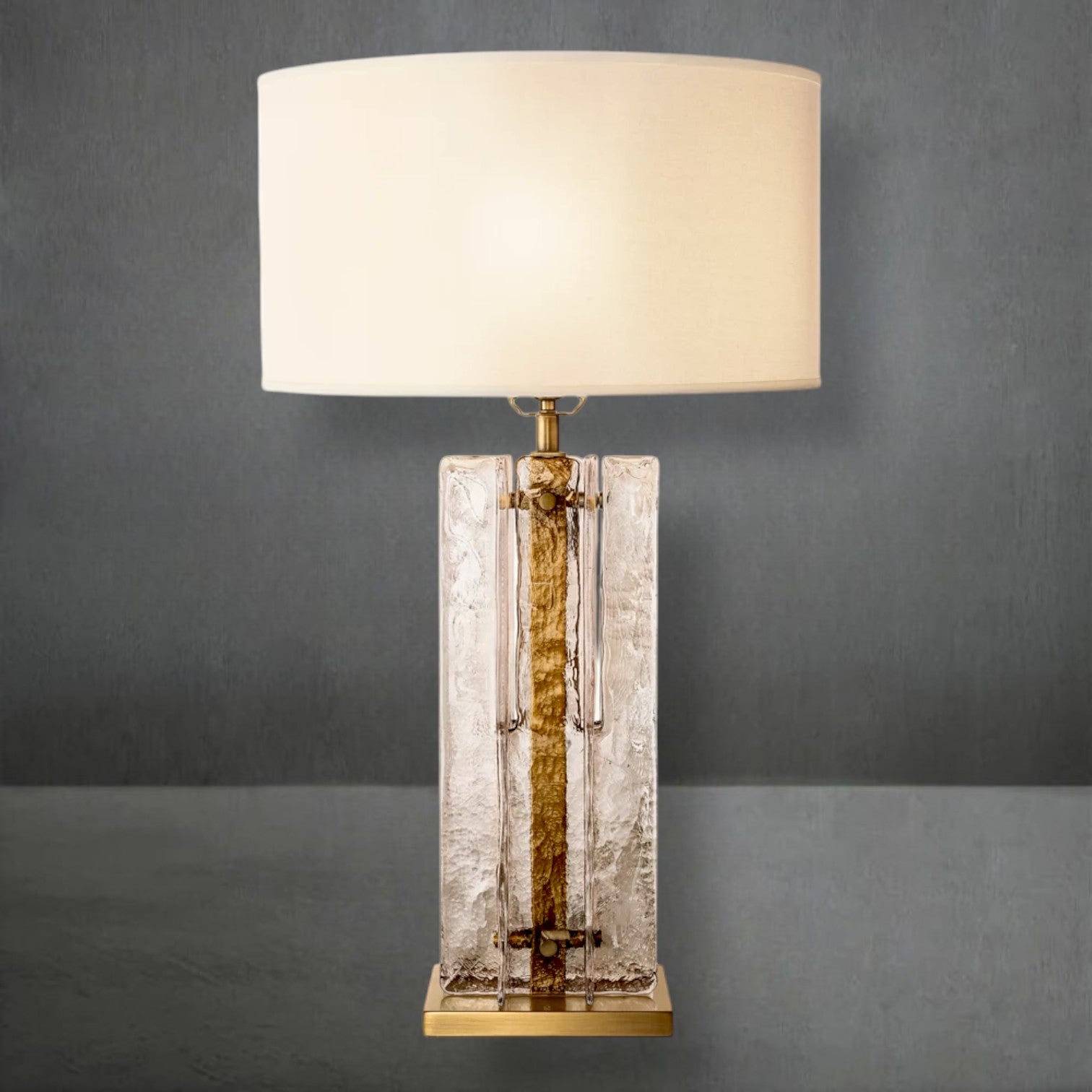 Loxel Smoke Glass Table Lamp 30"