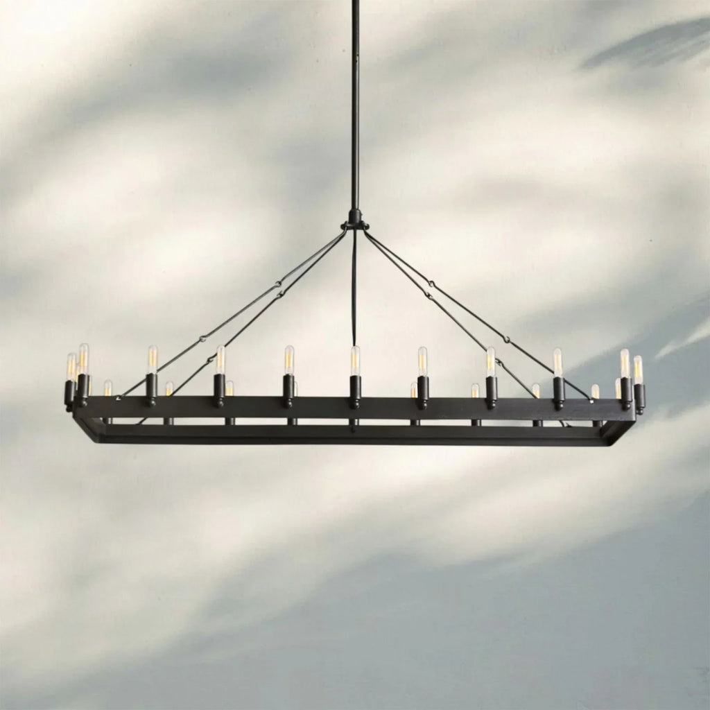 Camina Vintage Filament Rectangular Chandelier