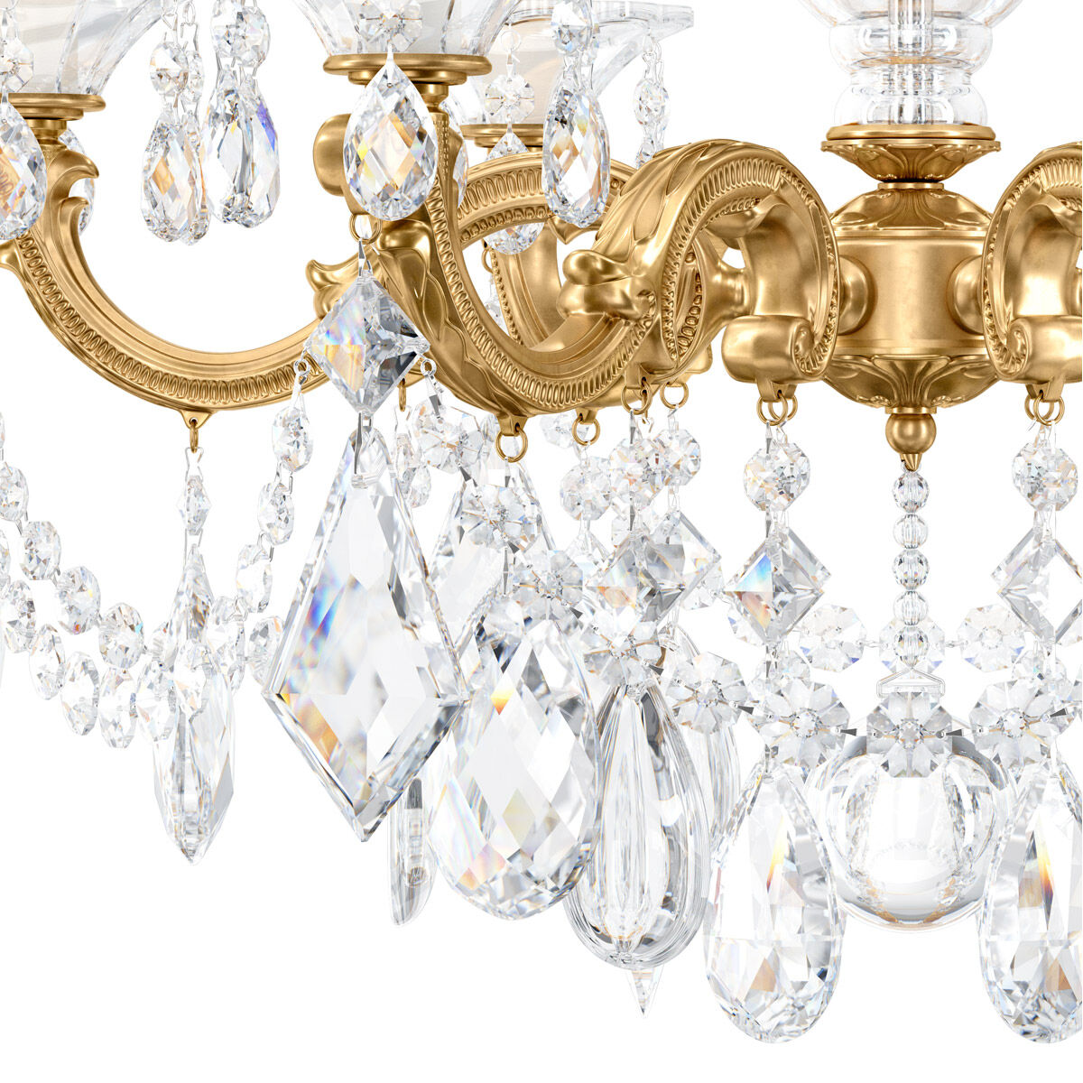Riviko Heirloom Gold Rococo Grand Chandelier 23" - Background Shot