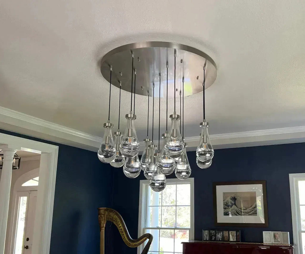 Soltaire Raindrop Round Chandelier 18"