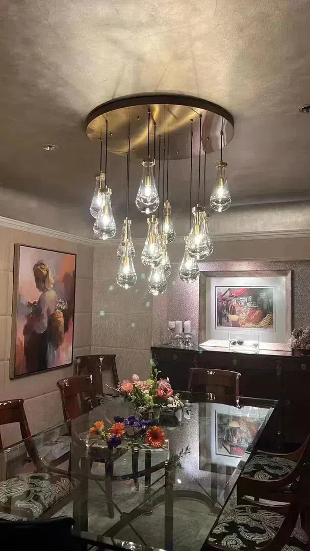 Soltaire Raindrop Round Chandelier 18"