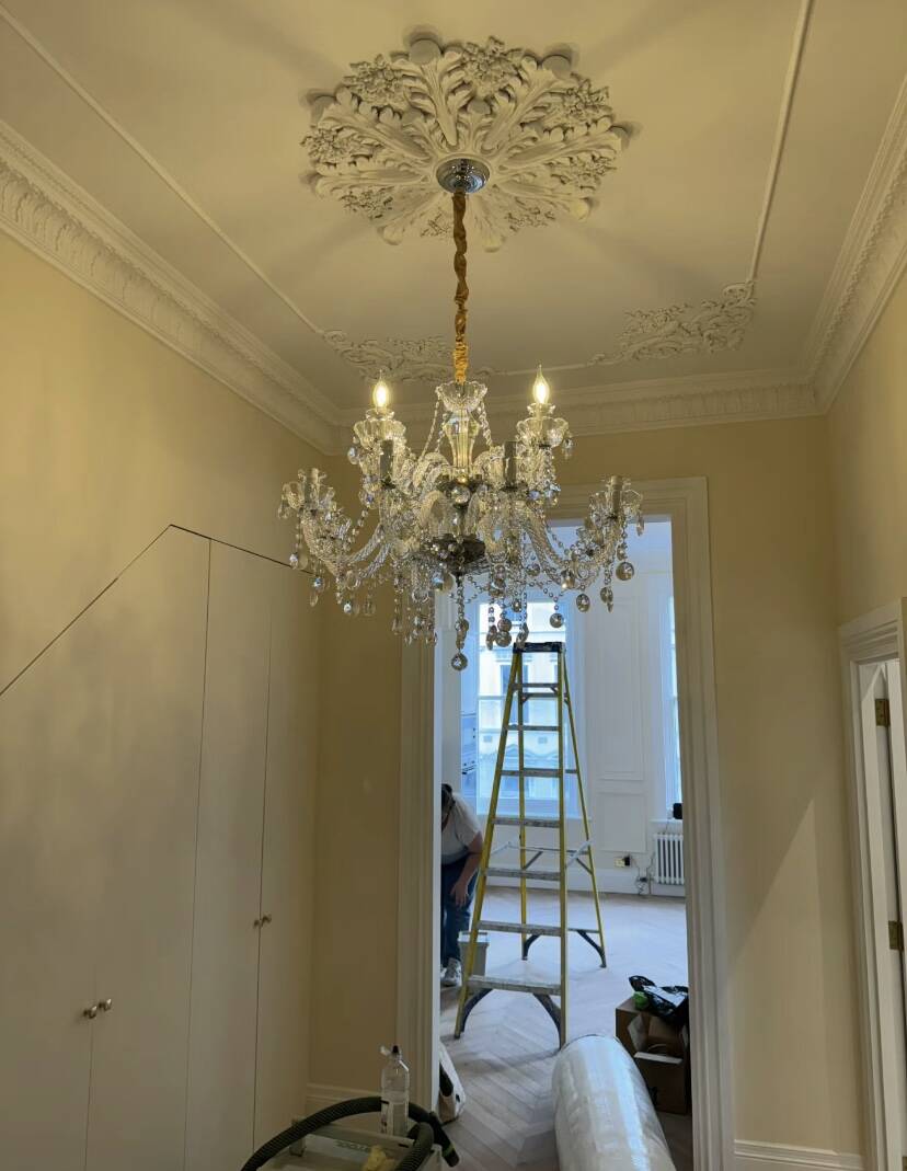 Riviko Veridian Grandeur Crystal Chandelier - Background Shot