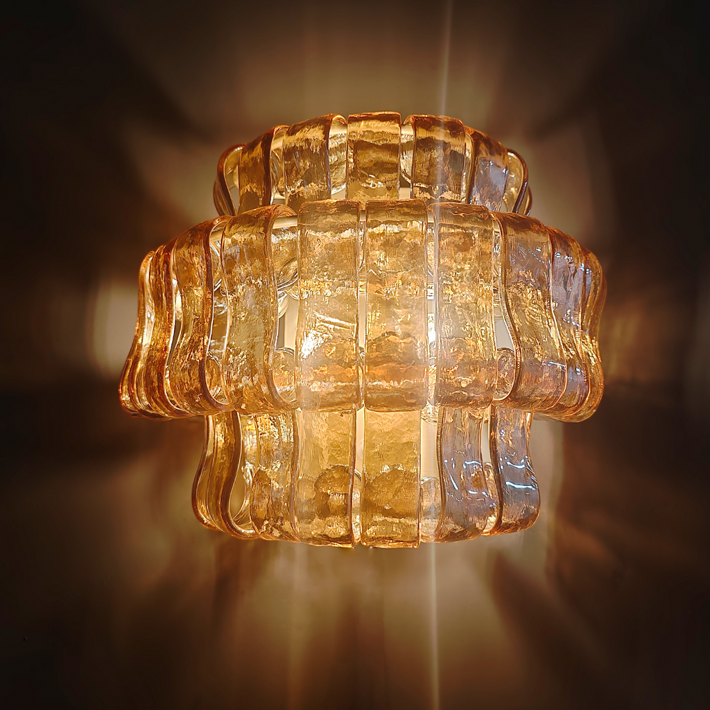 Riviko Lumina Sculpted Glass Wall Sconce - Background Shot