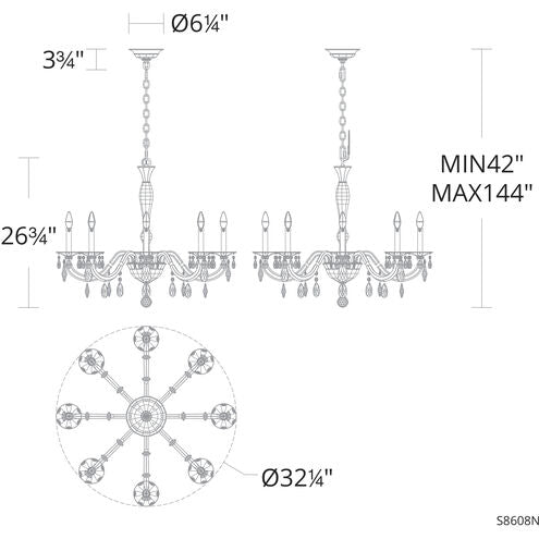 Riviko Radiant Bloom 8-Light Chandelier - Background Shot