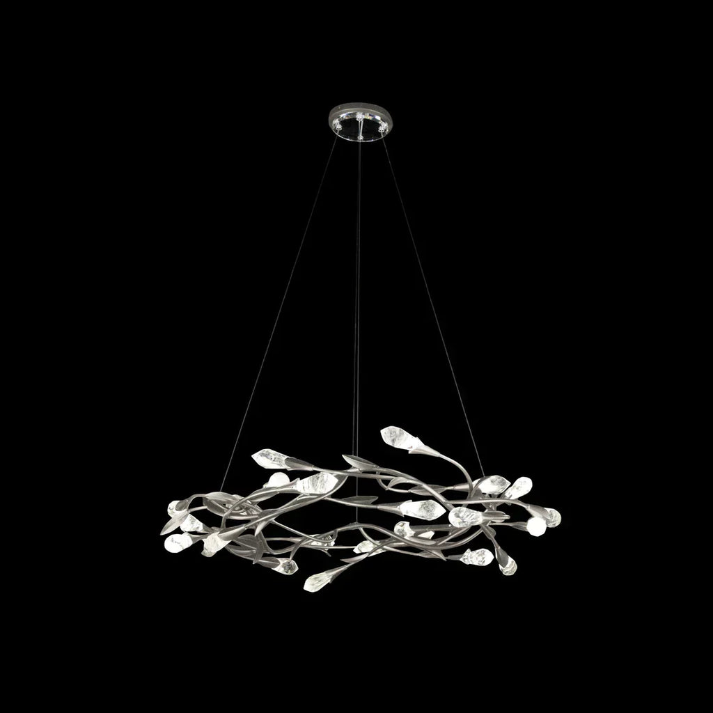 Riviko Gilded Bloom Linear/Round Crystal Chandelier - Background Shot