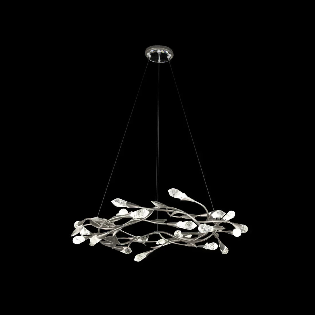 Riviko Gilded Bloom Linear/Round Crystal Chandelier - Background Shot