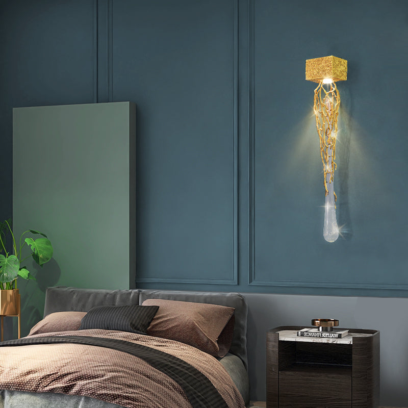 Slade Modern Branch Crystal Wall Sconce For Bedroom