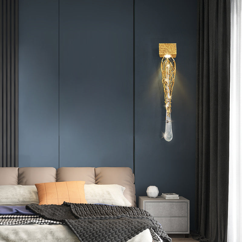 Slade Modern Branch Crystal Wall Sconce For Bedroom