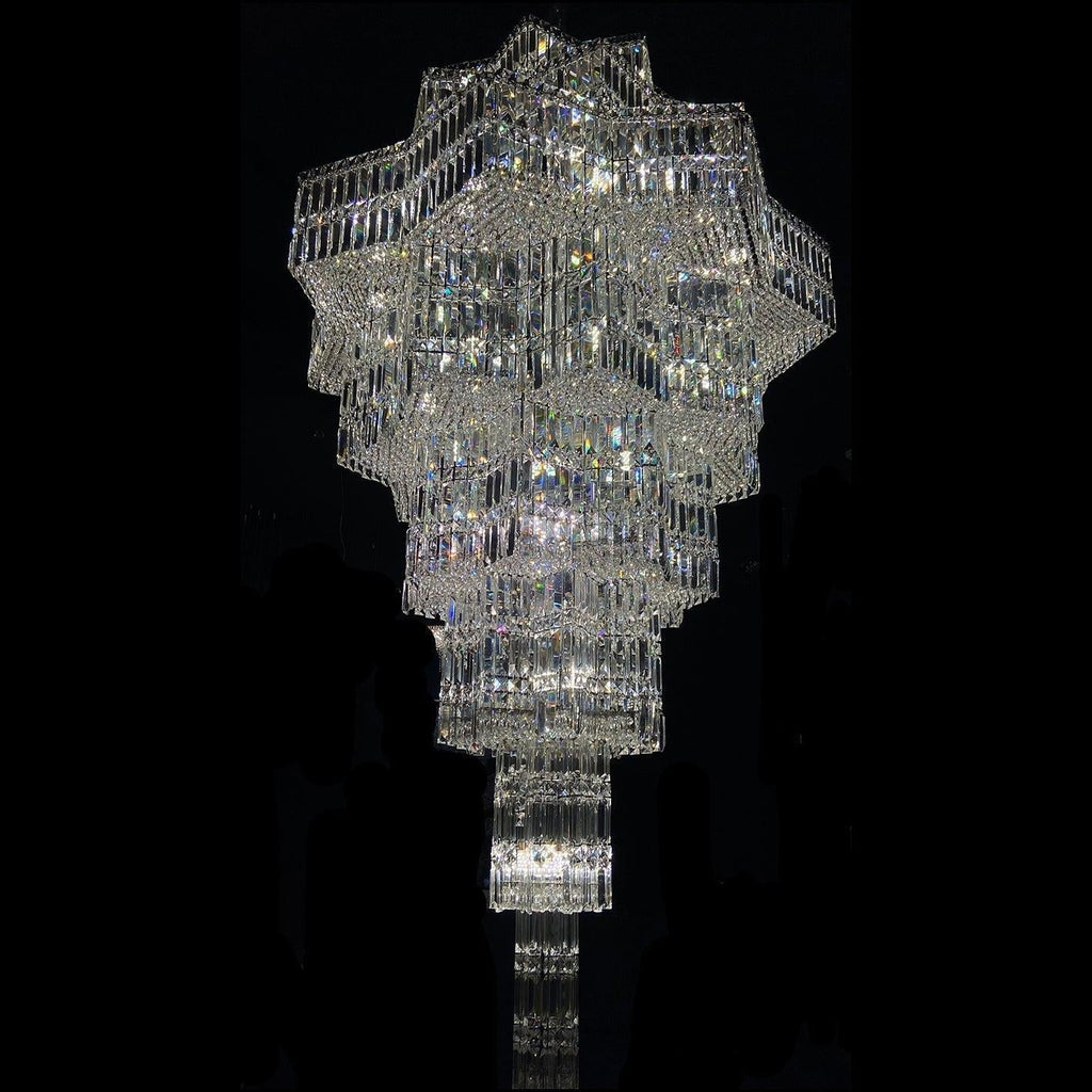 Luxury Plaza Multi-Tier Crystal Chandelier for High Ceilings/Hotel Hall / 2 Story Foyer - riviko