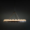 Alabaster Round Chandelier for Living Room Tamsin Modern Designer