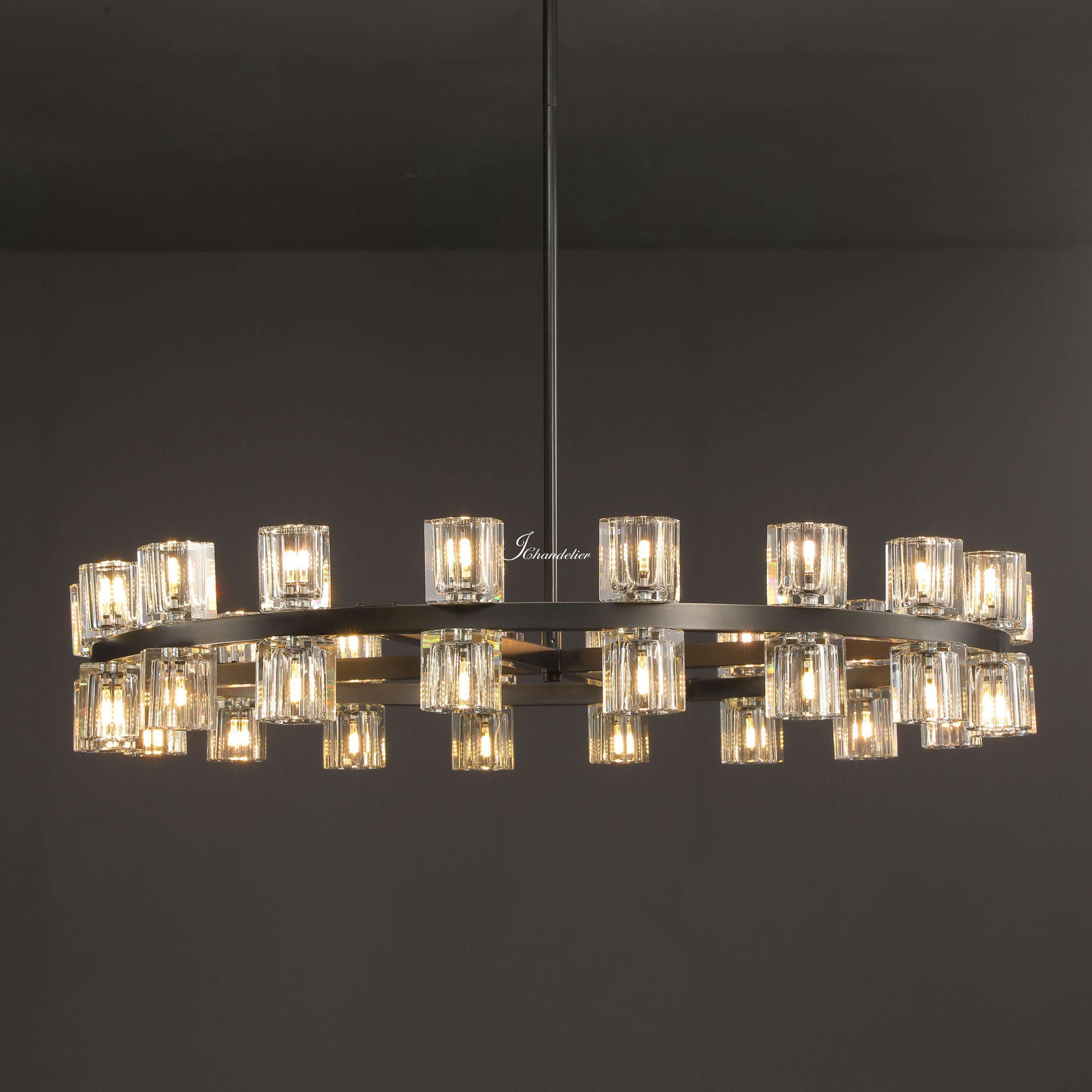 Arcachen Crystal Round Chandelier 36", 48"