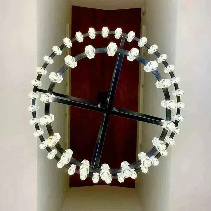 Auraline Crystal 2-Tier Round Chandelier 60"
