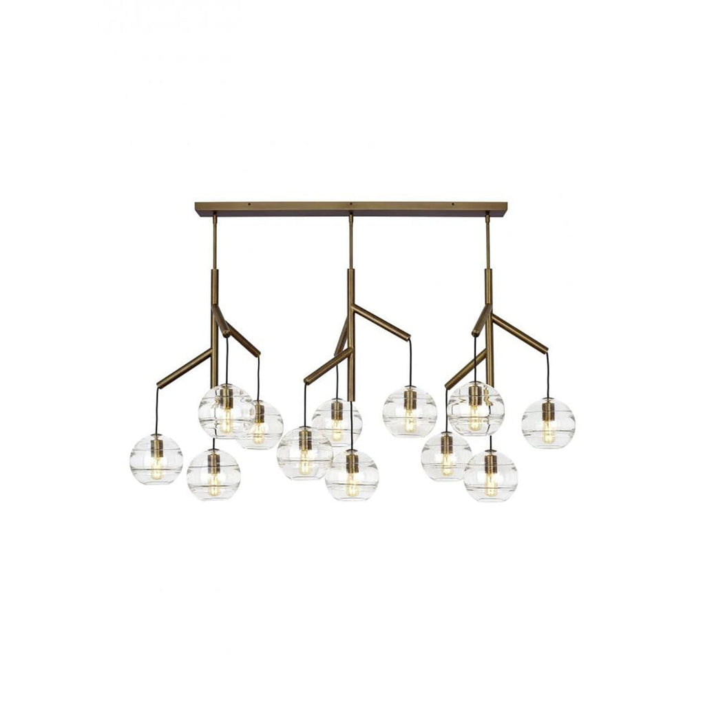 Art Glass Ball Sedona Triple Chandelier - Riviko