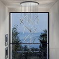 Riviko Linea Sculptural Rods Chandelier - American transitional great room with cathedral ceiling